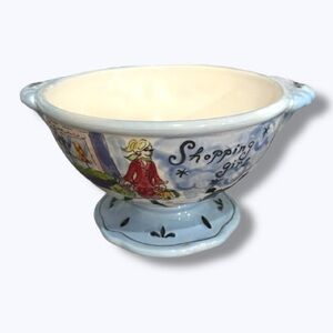 VTG Jennifer Brinley Shopping Girl Pedestal Bowl